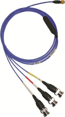 Câble blindé à faible bruit, 5 pieds (1.5m) - Entrée: 4-socket plug - 3 sorties: BNC Plug...