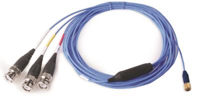 Câble 4-conducteurs 5-pieds, 4-socket plug, IP68 à assemblage de (3) 1-pied de câbles coaxiaux temin...