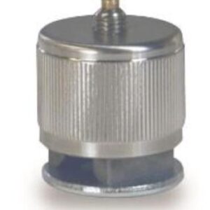 "1.5"" curved surface magnet with 10-32 tapped hole for mounting bolt and 2 holes for accomodation o...
