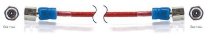 Low noise, coax, PTFE cable, 120-in, hex 10-32 plug to hex 10-32 plug, kevlar reinforcement...