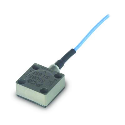 Accéléromètre de choc triaxial ICP® haute amplitude 0.5 mV/g, câble attaché 1.5 mètres • Sensibi...