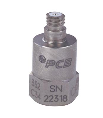 Accéléromètre monoaxial ICP®, 100 mV/g • Sensibilité : 100 mV/g • Gamme de mesure : ±50 g pk • Gamm...