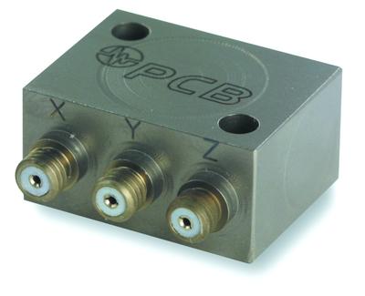 Accéléromètre triaxial miniature (23 g.) sortie mode de charge, 10 pC/g, montage métrique • Sensibi...