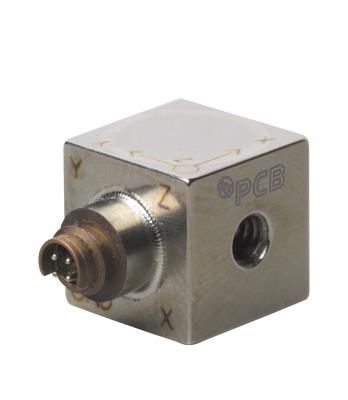 Accéléromètre triaxial miniature ICP® 10 mV/g, haute température, câble 3 mètres • Sensibilité : 1...