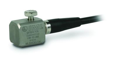Accéléromètre industriel profil bas ICP® , 100 mV/g, 0.4 à 8000 Hz, sortie radiale , câble intégral ...