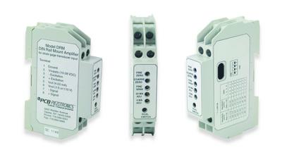 Conditionneur de signal pour jauge de contrainte monté sur rail DIN, sorties +/- 10 V et 4 à 20 mA, ...