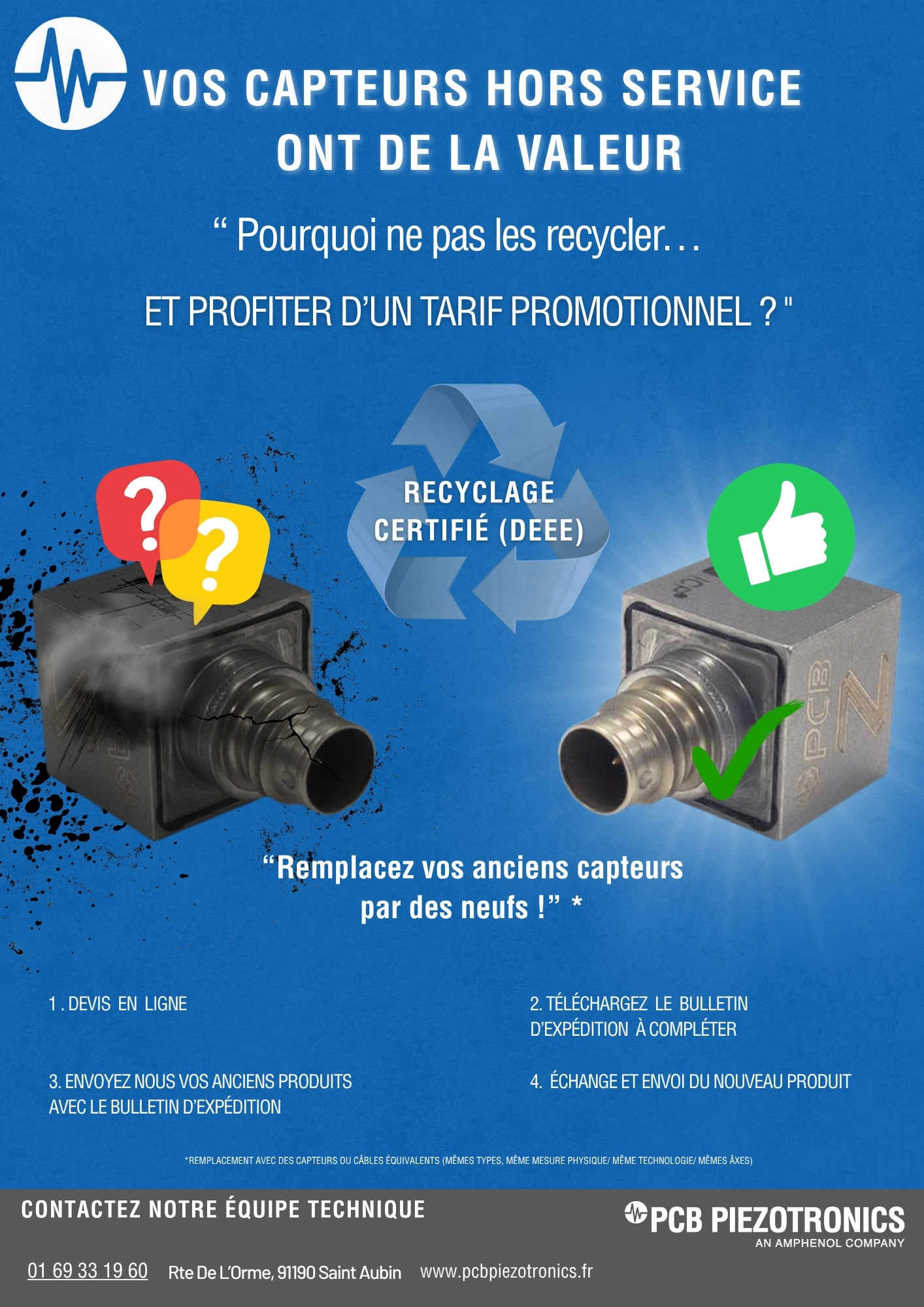 Recyclage capteurs & câbles (DEEE)
