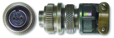 2-socket MS3106 connector w/strain relief (meets MIL-C-5015)...